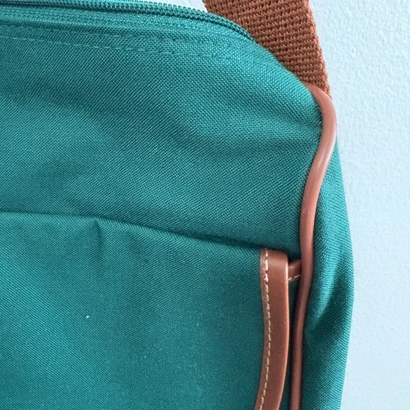 Polo Ralph Lauren Green Canvas Messenger Bag With Brown Leather Trim - Picture 3 of 14